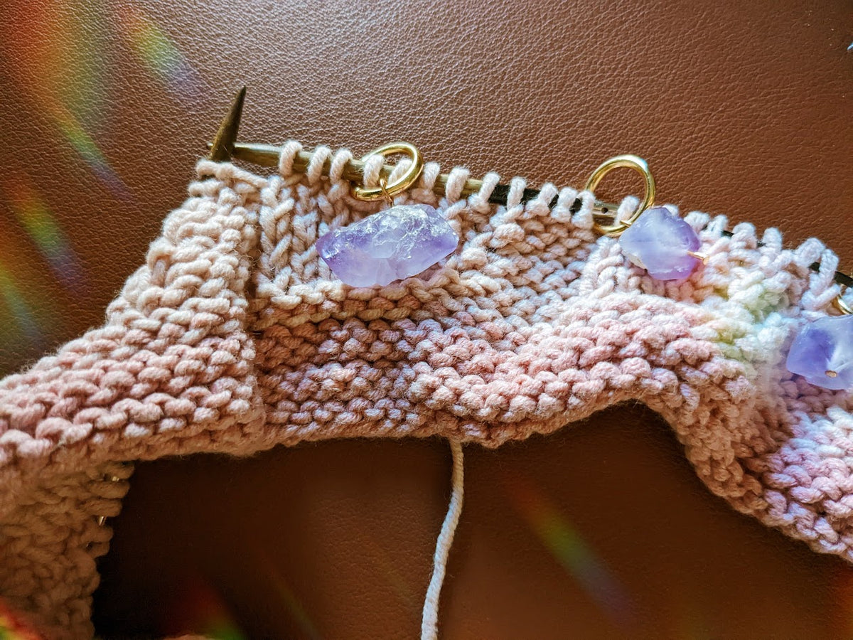 Amethyst Stitch Markers | Set of 5 for Knitting & Crochet