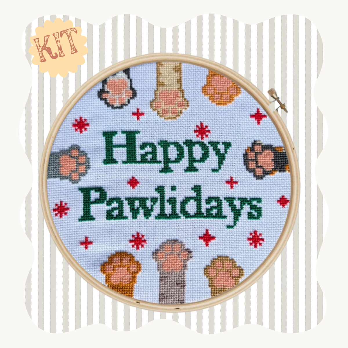 Happy Pawlidays - cross stitch kit