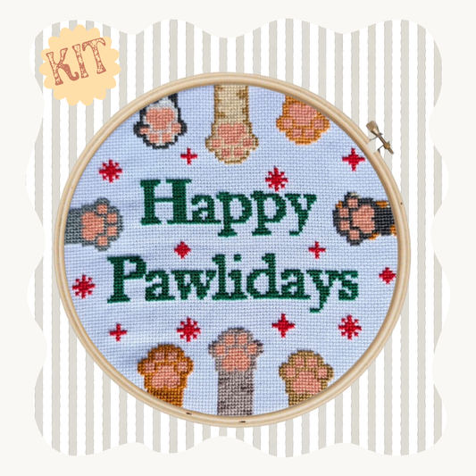 Happy Pawlidays - cross stitch kit