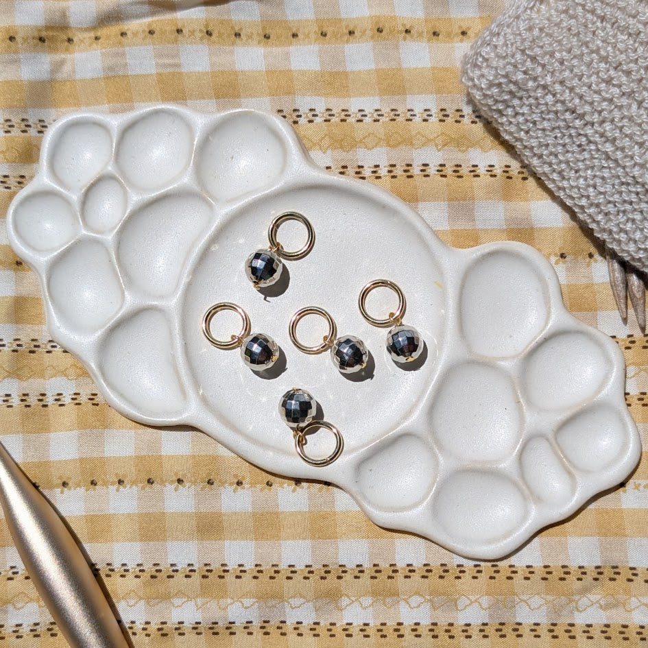 Disco Ball Stitch Markers | Set of 5 for Knitting & Crochet