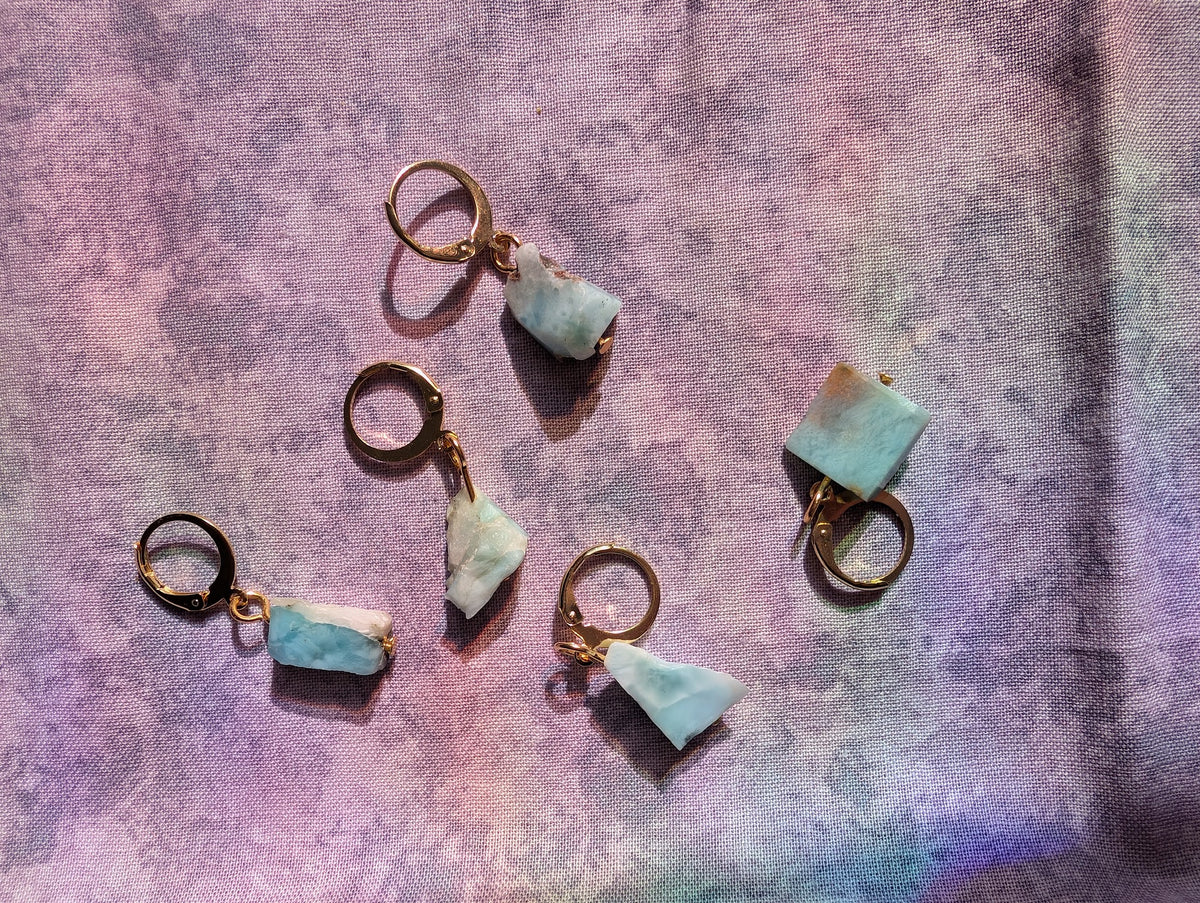 Larimar Stitch Markers | Set of 5 for Knitting & Crochet