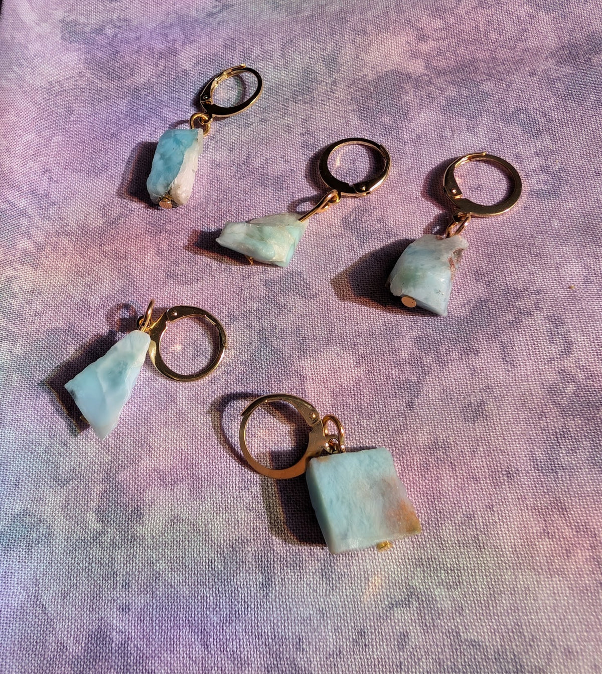 Larimar Stitch Markers | Set of 5 for Knitting & Crochet