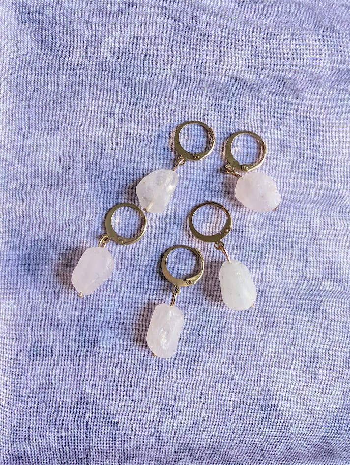 Rose Quartz Stitch Markers | Set of 5 for Knitting & Crochet