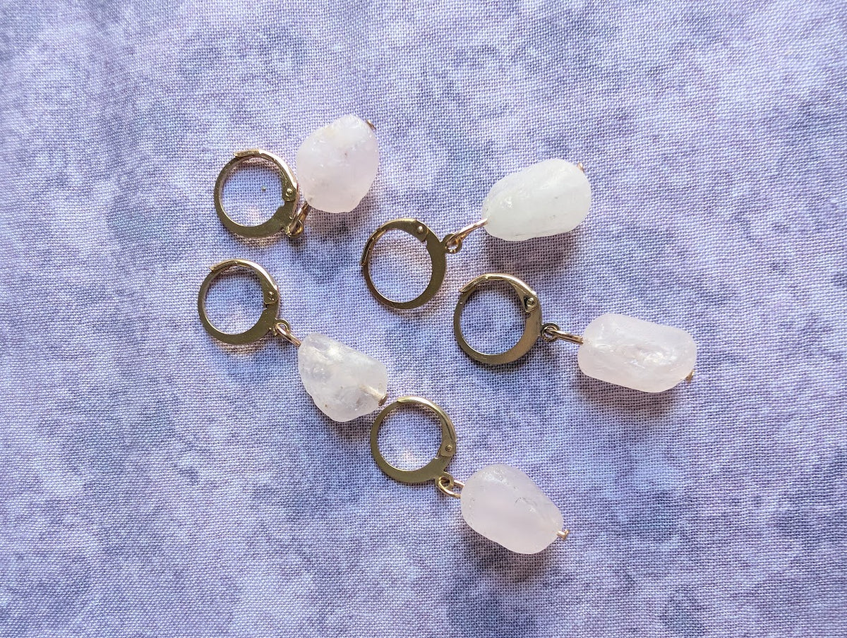 Rose Quartz Stitch Markers | Set of 5 for Knitting & Crochet