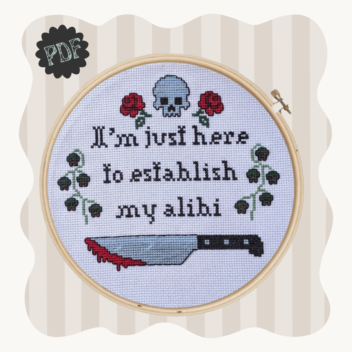 Establish Alibi - cross stitch pattern