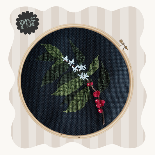 Coffee Plant - cross stitch pattern