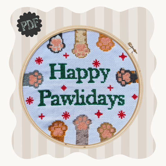 Happy Pawlidays - cross stitch pattern