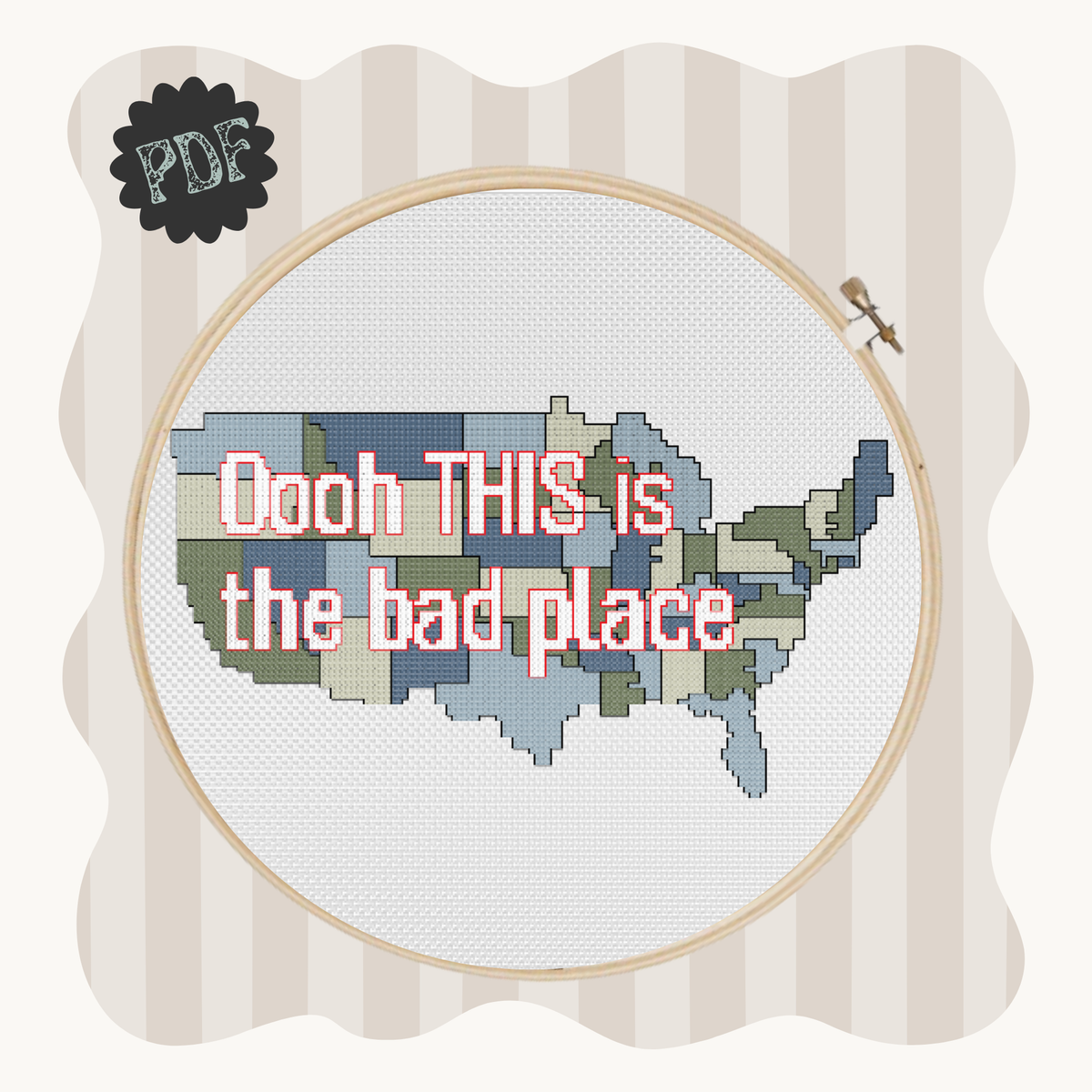THIS is the Bad Place - cross stitch pattern