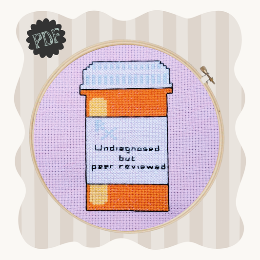 Undiagnosed But Peer Reviewed - cross stitch pattern